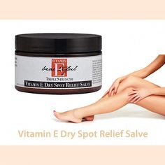 Vitamin E Dry Spot Relief Salve for immediate relief into problem areas. Hands knees elbows and feet with this natural salve. 4 oz. (2 pack) Arnica Montana, Skin Patches, Aloe Barbadensis, Butylene Glycol, As Seen On Tv, Beauty Boutique, Rosehip Oil, Paraben Free