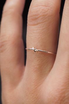 This stacking Knot ring is really cute and easy to wear! The closed wire knot adds a bit of extra detail to this otherwise simple hammered stacking ring. This is one single length of Sterling Silver metal that is knotted into a tight, closed knot and soldered around the back. This ring is a great alternative to a stack Simple Ring Silver, Minimal Rings Silver, Minimalist Rings Silver, Delicate Silver Jewelry, Silver Rings For Women Simple, Small Rings Simple, Simple Ring Designs Silver, Cute Rings Silver, Simple Jewelry Silver