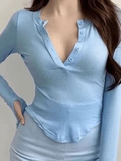 ⚡Buy 2024 Irregular Long Sleeve Button Crop Top Gray S under $20.00 in Tops&Tees at AnotherChill.com Online. Style: Casual and Street. Color: Black, Gray, White, and Blue. Fabric Content: Cotton and Spandex. Fit Type: Slim Fit. Neckline: Crew Neck. Sleeve Length: Long Sleeve. Descriptiom: Elevate your fashion game with our Trendy Button-Up Cropped Sweater. This stylish top is perfect for the fashion-forward Gen Z. Its slim fit and long sleeves add a touch of sophistication, while the casual and Button Crop Top, Cool Vibes, Generation Z, Bodycon Floral Dress, Stylish Top, Cropped Tops, Gen Z, Crop Top Blouse, Exclusive Fashion