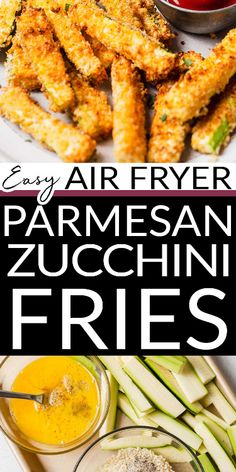 an image of parmesan zucchini fries with dipping sauce