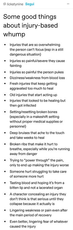 an image of some good things about injury - based whimp