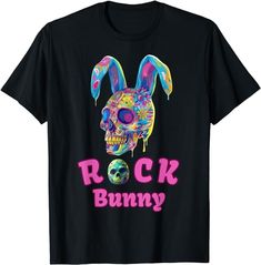 Amazon.com: Happy Rock Bunny Shows Easter Rock Party Mood T-Shirt : Clothing, Shoes & Jewelry Happy Rock, Branded T Shirts, Shoes Jewelry, Top Styles