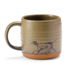 a coffee mug with a dog on it