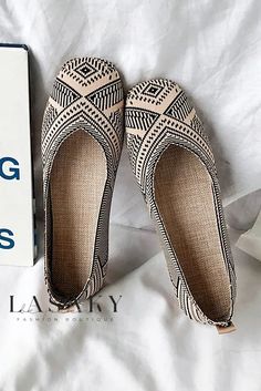 Lasaky - Premium Womens Slip-on Loafers with Breathable Soft Sole and Stylish Weave Design Shoes Dressing, Heels Patterns, Striped Shoes, Mesh Heels, Flats Outfit, Dressing Style, Square Head, Sale Items, Heel Height