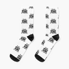 Super soft all-over printed knit socks with extra cushioning in the sole. Suitable for men and women. Straight Outta My Twenties, Dirty 30 Shirts, My Twenties, 30th Birthday Shirts, Dirty Thirty, Dirty 30, Straight Outta, Birthday Shirt, 30th Birthday