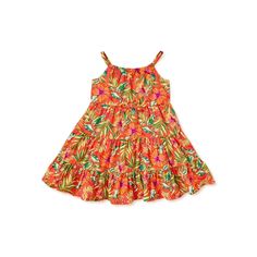 Wonder Nation Toddler Girls Tiered Dress Size 3t New $$$ Like It Make Your Offer $$$ Casual Multicolor Sundress For Playdate, Summer Floral Print Dresses For Play, Orange Sleeveless Dress For Playtime, Casual Floral Print Sundress For Playtime, Casual Orange Playtime Dress, Casual Orange Dresses For Playtime, Casual Orange Dress For Playtime, Casual Twirl Dress For Play, Casual Sundress For Spring Play