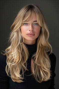 Haircut Postpartum, Textured Bob Hairstyles, Blonde Hair Transformations, Long Layered Haircuts, Long Hair With Bangs, Long Locks, Long Blonde, Long Layered Hair