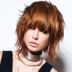 Shattered Inversion - Behindthechair.com Free Hairstyle, Hair Cut Ideas, Hairstyles For Thick Hair, Red Blonde, Short Shaggy Haircuts, Classy Hairstyles, Choppy Bob Hairstyles, Hairstyle Trends