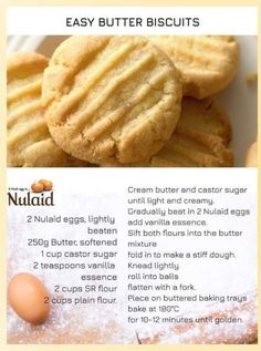 the recipe for peanut butter biscuits is shown in an advertisement with instructions on how to make them