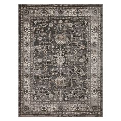 an area rug with grey and white colors