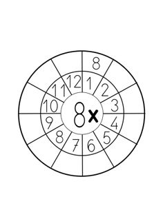 an image of a clock with numbers in the middle and one at the top, on a white background