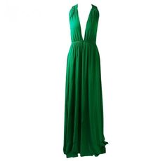 Backless Sleeveless Green V-Neck Maxi Dress Party Floor, Backless Evening Dress, Green Prom, Long Prom Gowns, Prom Dresses Sleeveless, Green Prom Dress, Polyester Dress, Cheap Prom Dresses, Dress Formal