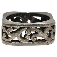 Check out this item from 1stdibs! 1970s Silver Engraved Ring: https://www.1stdibs.com/id-v_20385712 Luxury Silver Rings With Etched Details, Classic Silver Carved Engraved Ring, Classic Carved Silver Signet Ring, Classic Carved Sterling Silver Engraved Ring, Classic Sterling Silver Carved Engraved Ring, Vintage Carved Signet Ring For Formal Occasions, Antique Silver Engraved Ring Collectible, Antique Silver Engraved Ring, Vintage Wide Band Ring With Intricate Design