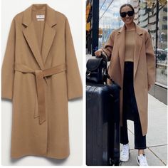 Reposhing This Item I Purchased From @Awooki. Loved It, But Not The Right Fit For Me. Still Nwt! Questions? Leave A Comment Below! Belted Coat Outfit, Long Wool Coat Outfit, Beige Coat Outfit, Wool Coat Outfit, Tan Wool Coat, Long Brown Coat, Mango Coats, Camel Coat Outfit, Camel Wool Coat