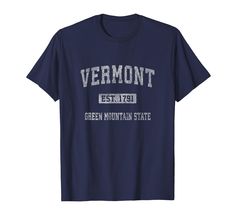 vermont state t - shirt with the words green mountain state in white on it's chest