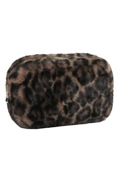 Plush faux fur lends a soft touch every time you reach for your makeup and small essentials in this luxurious pouch crafted from recycled fibers. Top zip closure Lined Recycled polyester faux fur Imported Wedding Guest Coats, Pouch Craft, Stephanie Johnson, Wedding Flats, Shell Pattern, Utila, Travel Organizer, Shoe Boutique, Leopard Pattern