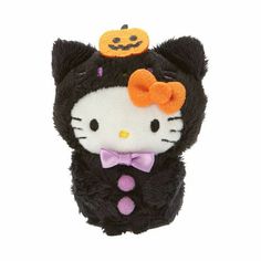 a hello kitty cell phone case with a pumpkin on it's head and a bow tie