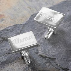 Modern Groomsman Personalized Silver Cufflinks - Wedding Gifts - Wedding Gifts Groomsmen Cufflinks, Groomsmen Gifts Unique, Engraved Cufflinks, Engraved Cuff, Custom Cufflinks, Wedding Gifts For Groomsmen, Groomsmen Gifts Personalized, Silver Pocket Watch, Personalized Cufflinks