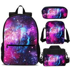 Kids School Backpack, Girl Backpacks School, Kids' Bag, Travel Daypack, Women's Backpacks, Pencil Bag, Galaxy Print, Student Backpacks, Back To School Gifts