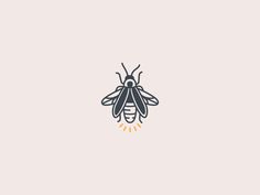 a black and white illustration of a bee on a light gray background with the word honey written below it