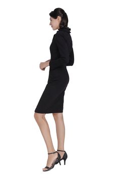 This is a dress model that is both beautiful, showing personality but still suitable for culture, elegant office clothes, elegant colors but still trendy, respecting personality for women when going to work. The dress is designed with a formal, pencil shape with a belt at the waist. High-quality fabric, waist detail, and notched collar have the effect of creating a slimmer, taller feel, combining youthful red tones and long sleeves to add an elegant touch, helping women stand out in the office. Office Lady Bodycon Dress For Evening, Fitted Pencil Skirt Bodycon Dress For Work, Bodycon Knee-length Midi Dress For Work, Evening Long Sleeve Bodycon Office Dress, Knee-length Bodycon Midi Dress For Work, Black Dresses With Fitted Waist For Formal Occasions, Long Sleeve Bodycon Dress For Evening Office Wear, Black Dress With Fitted Waist For Formal Occasions, Elegant Stretch Bodycon Dress For Office Wear