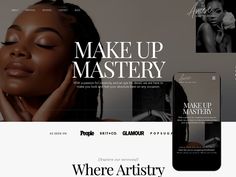 an image of a website design for makeup company