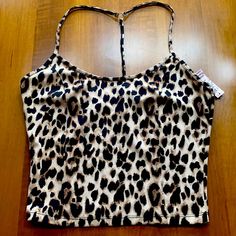 Great Leopard Print Cropped Tank Top With T Back. Nwt Victoria's Secret Summer Stretch Tops, Victoria's Secret Stretch Summer Tops, Leopard Print Cami Top For Spring, Summer Stretch Leopard Print Tops, Stretch Leopard Print Tops For Summer, Summer Leopard Print Cami Top, Leopard Print Cami Top For Summer, Trendy Leopard Print Cami Top, Trendy Summer Top From Victoria's Secret