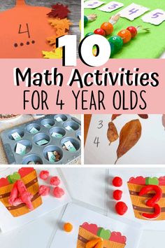 Math With Preschoolers, 4 Yo Learning Activities, 4 Yo Preschool Activities, 4 Yo Homeschool, Math Make And Take Activities, Homeschool Preschool Curriculum Age 4, Montessori Activities For 4-5, Montessori Preschool Math, Math For 4 Yrs Old