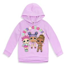 Your little girl is ready for fun and play in this L.O.L. Surprise! pullover hoodie and pants set. Watch your kid’s imagination and creativity come to life in this cute and stylish outfit featuring the fashionable Lol Surprise toys she loves to play with. Join cool characters like Queen Bee, Diva, Fierce, M.C. Swag, Kitty Queen, Neon Q.T., Bon Bon, Merbaby and the rest of the Lol Surprise dolls for fun adventures with their friends. Cute Long Sleeve Hoodie For Playtime, Playful Winter Sweatshirt For Playwear, Playful Winter Hoodie For Playwear, Winter Fleece Hoodie For Playwear, Playful Hoodie For Fall Loungewear, Playful Hoodie For Loungewear In Fall, Cotton Hoodie For Playtime, Long Sleeve Hoodie For Fall Playwear, Winter Long Sleeve Hoodie For Playwear