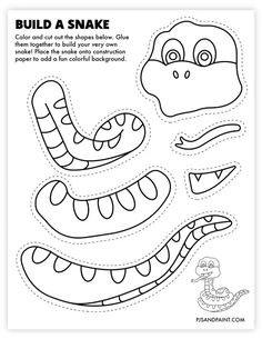 the printable snake cut out for kids to make