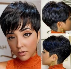 Pixie Human Hair Black Short Cuts Wigs Brazilian Women Hairstyles Natural Wigs | eBay