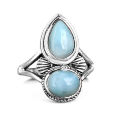 Two stone, Larimar ring. The perfect boho chic ring. Genuine gemstone. Made of sterling silver.*Our jewelry features natural, genuine gemstones, ensuring each piece is unique and one-of-a-kind. Please note that, as no two gemstones are identical, the jewelry you receive may vary from the photos.Material: Genuine Sterling Silver 92.5Gemstone: LarimarRing size: Choose your sizeLength/wide: 27mmCondition: Brand new Larimar Ring, Moonstone Ring Sterling Silver, Larimar Rings, Shell Ring, Beautiful Rainbow, Moonstone Ring, Ring Sterling Silver, Sterling Ring, Christmas Shopping