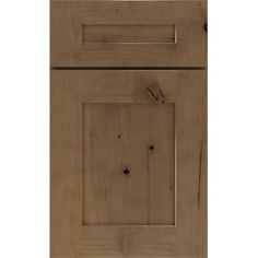 a wooden cabinet door with two drawers