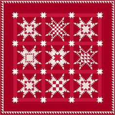 Star of Chamblie Feather Star, Snowflake Quilt, Feather Quilt, Two Color Quilts, White Quilts, Red And White Quilts, Quilt Care, Holiday Quilts, Star Quilt Blocks