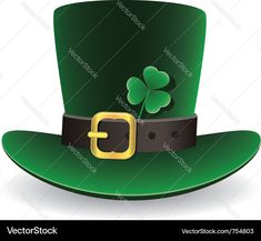 a green hat with clovers on it for st patrick's day or saint patrick's day