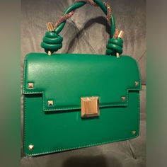 Aferabethh 2way Bag By Aldo Nwt Green Gold Studs & Hardware Goldtone Back Zipper Interior Zippered Pocket & Open Pouch Approx Measurements 9” X 6” X 3.5” Handle 5” *Shoulder/Crossbody Chainlink Strap Included Luxury Green Bags With Metal Hardware, Top Handle Box Bag With Detachable Strap For Errands, Green Shoulder Bag With Gold-tone Hardware For Evening, Elegant Green Satchel With Metal Hardware, Evening Green Shoulder Bag With Gold-tone Hardware, Green Shoulder Bag With Metal Hardware For Evening, Green Evening Shoulder Bag With Metal Hardware, Green Satchel With Gold-tone Hardware For Evening, Chic Square Satchel With Metal Hardware