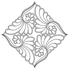 an intricately designed design in the shape of a square, with leaves and flowers