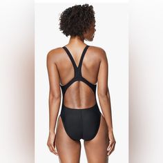 Questions? Leave A Comment Below! Black Sports Swimwear With Moderate Back Coverage, Black Swimwear With Moderate Back Coverage For Swimming, Black Swimwear With Moderate Back Coverage, Fitted Black Bodysuit With Moderate Back Coverage, Black Fitted Swimwear With Back Closure, Fitted Black Swimwear With Back Closure, Black Swimwear With Back Closure, Black 4-way Stretch Swimwear For Surfing, Black V-neck One Piece For Poolside