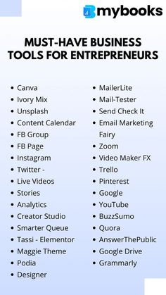 Must have Entrepreneurs Tools | Small Business Tips Business Checklist, Small Business Organization, Small Business Plan, Business Basics