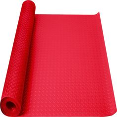 red yoga mat rolled up on top of each other with a roll in the middle