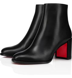 Christian Louboutin Adoxa Bootie (Women) | Nordstrom Christian Louboutin Boots, Red Louboutin, Low Boots, Footwear Design Women, Sleek Fashion, Womens Boots Ankle, Leather Ankle Boots, Shoe Collection, Ankle Booties