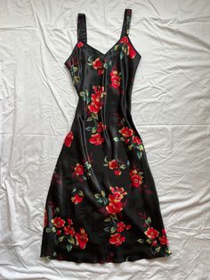 Vintage Black Floral Dress Black Floral Dress, Bag Dress, Floral Dress Black, Dress 100, Black Floral, Vintage Black, Floral Dress, Slip Dress, Floral