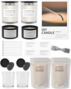 the contents of a candle and other items for making it look like they are made out of