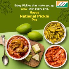 Spice up your day with a burst of tangy goodness! Our range of #Indian #pickles is the perfect companion for every dish, adding that bold kick of flavor. Happy #NationalPickleDay! #RajbhogFoods Indian Pickles, Food Inc, Frozen Foods, Indian Sweets, Food To Go, Ice Creams, Frozen Food, Spice Up, Asian Recipes