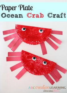 paper plate ocean crab craft for kids to make