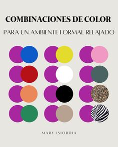 a book cover with different colored circles and the words, cominaciones de color para