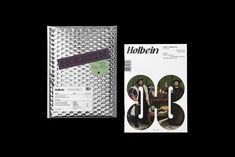 the holben magazine and its cover are on display