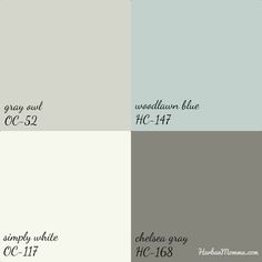 four shades of gray and white with the names of different colors in each color scheme