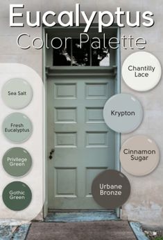 the front door to a house with different colors