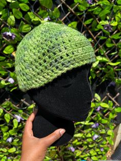 Handmade beanie hat, great for all year long wear. Color: forest green Adjustable Green Hats For Fall, Adjustable Green Fall Hats, Green Beanie For Cold Weather, Warm Green Casual Beanie, Casual Warm Green Beanie, Green Beanie Cap For Winter, Green Brimmed Hat For Fall, Green Winter Beanie Cap, Green Casual Winter Beanie